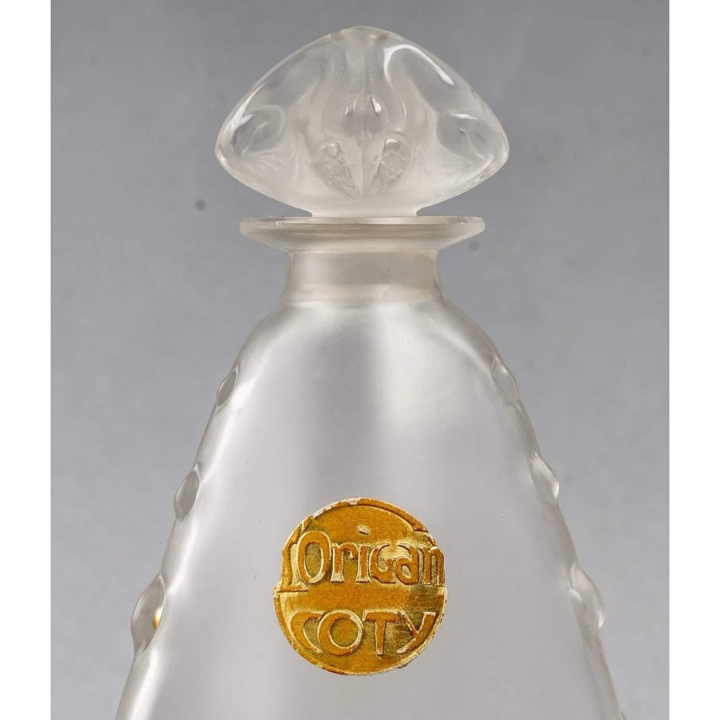 Trois Flacons « L’Origan » verre blanc de René LALIQUE pour Coty | Biron Trois Flacons "L'Origan" verre blanc de René LALIQUE pour Coty