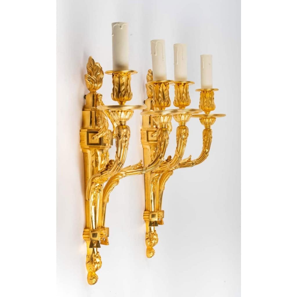Paire d’appliques de style Louis XVI d’époque Napoléon III. | Biron Paire d'appliques de style Louis XVI d'époque Napoléon III.