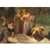 Huile sur bois représentant les lavandières, signé et daté L. SAURFELT, 1879 | Biron Huile sur bois représentant les lavandières, signé et daté L. SAURFELT, 1879