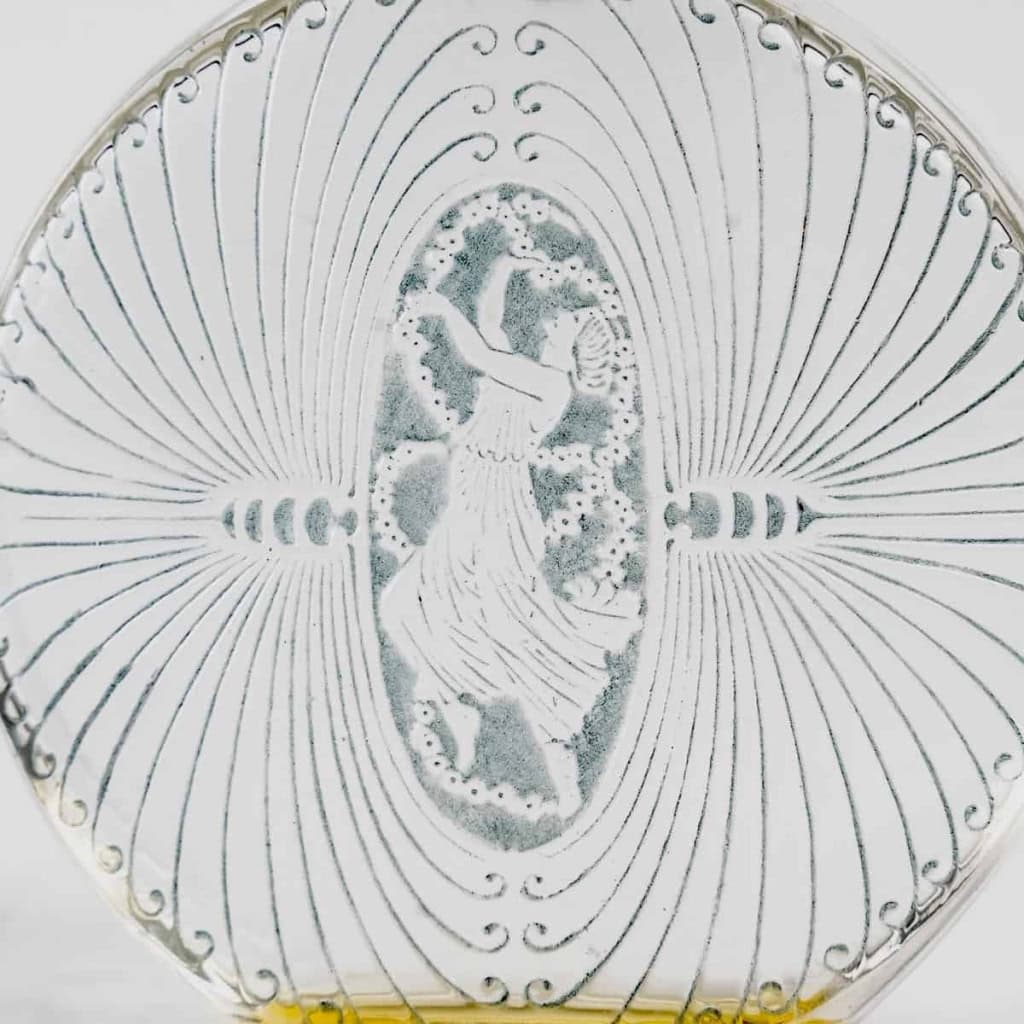 Flacon « De Lui » verre blanc patiné bleu de René LALIQUE pour Erasmic | Biron Flacon "De Lui" verre blanc patiné bleu de René LALIQUE pour Erasmic
