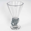 Vase « Faune » cristal blanc patiné bleu de René LALIQUE | Biron Vase "Faune" cristal blanc patiné bleu de René LALIQUE