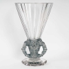 Vase « Faune » cristal blanc patiné bleu de René LALIQUE | Biron Vase "Faune" cristal blanc patiné bleu de René LALIQUE