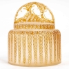Boîte « Bombay » verre blanc patiné sépia de René LALIQUE | Biron ||||||||