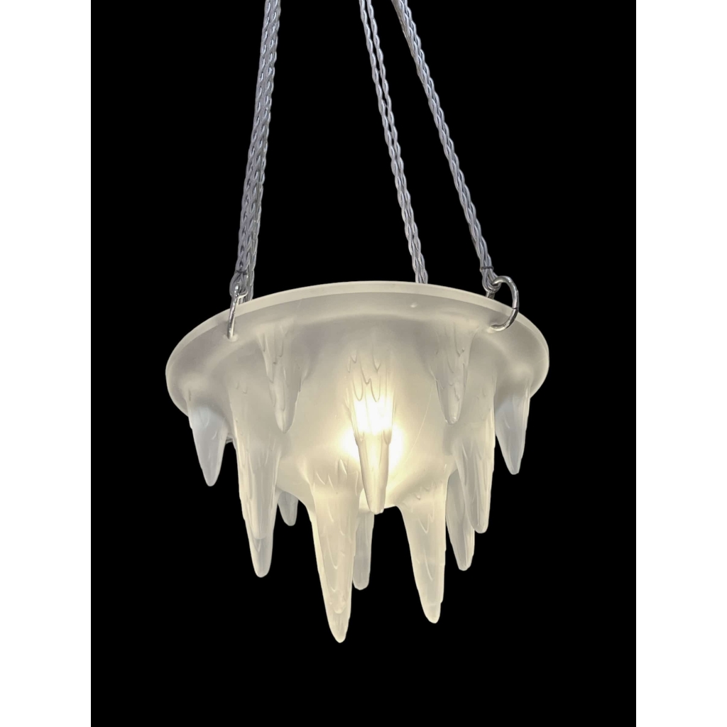 Suspension Plafonnier « Stalactites » verre blanc de René LALIQUE | Biron |||||