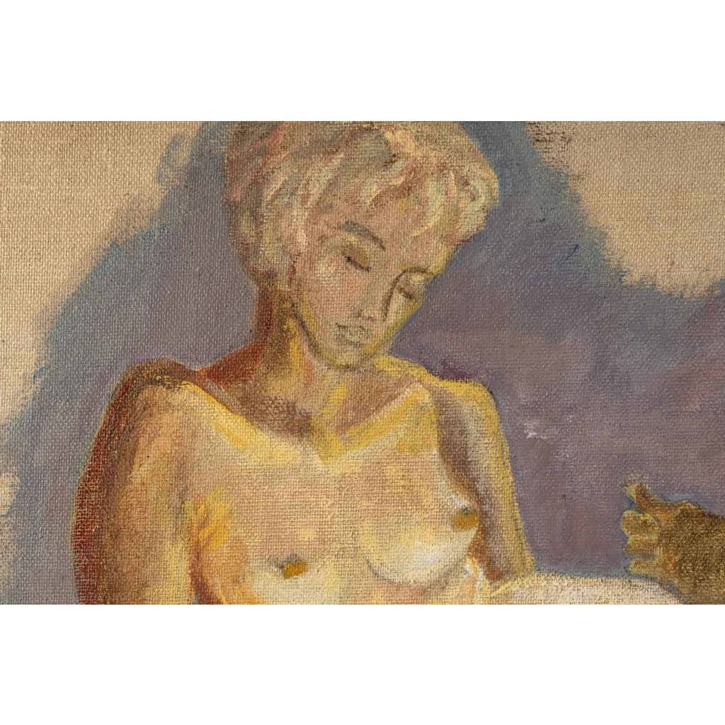 Huile sur toile de Luez, représentant 3 femmes nues | Biron Huile sur toile de Luez, représentant 3 femmes nues