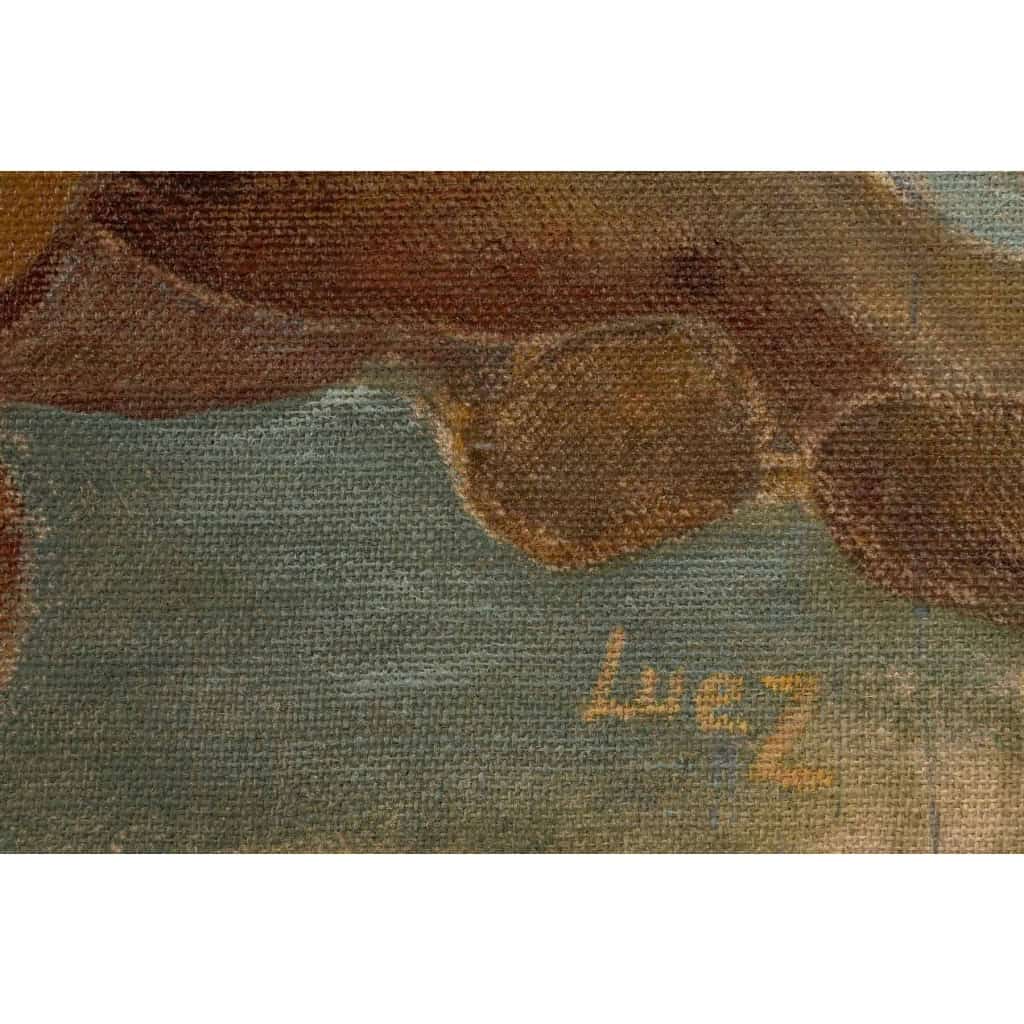 Huile sur toile de Luez, représentant 3 femmes nues | Biron Huile sur toile de Luez, représentant 3 femmes nues