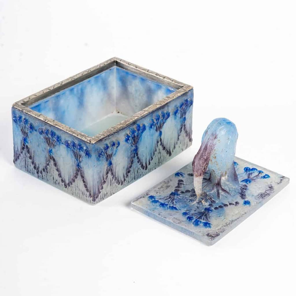Boîte « Ibis » pâte de verre de Gabriel ARGY-ROUSSEAU | Biron Boîte "Ibis" pâte de verre de Gabriel ARGY-ROUSSEAU
