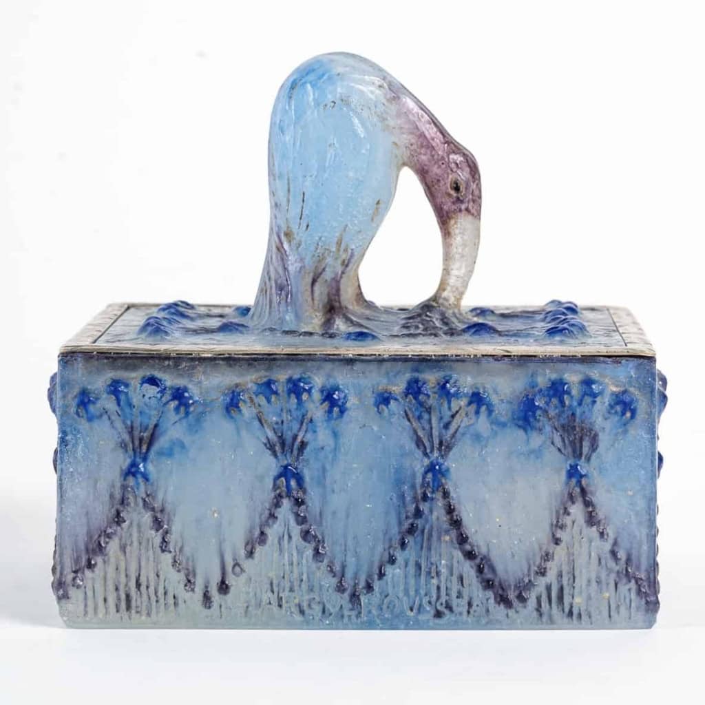 Boîte « Ibis » pâte de verre de Gabriel ARGY-ROUSSEAU | Biron Boîte "Ibis" pâte de verre de Gabriel ARGY-ROUSSEAU