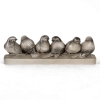 Barre « Groupe de Six Moineaux » verre blanc patiné gris de René LALIQUE | Biron |||||||