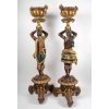 Paire de porte jardinières, Indiens d’Amérique, XIXème siècle, Bois sculpté et peint | Biron Paire de porte jardinières, Indiens d'Amérique, XIXème siècle, Bois sculpté et peint