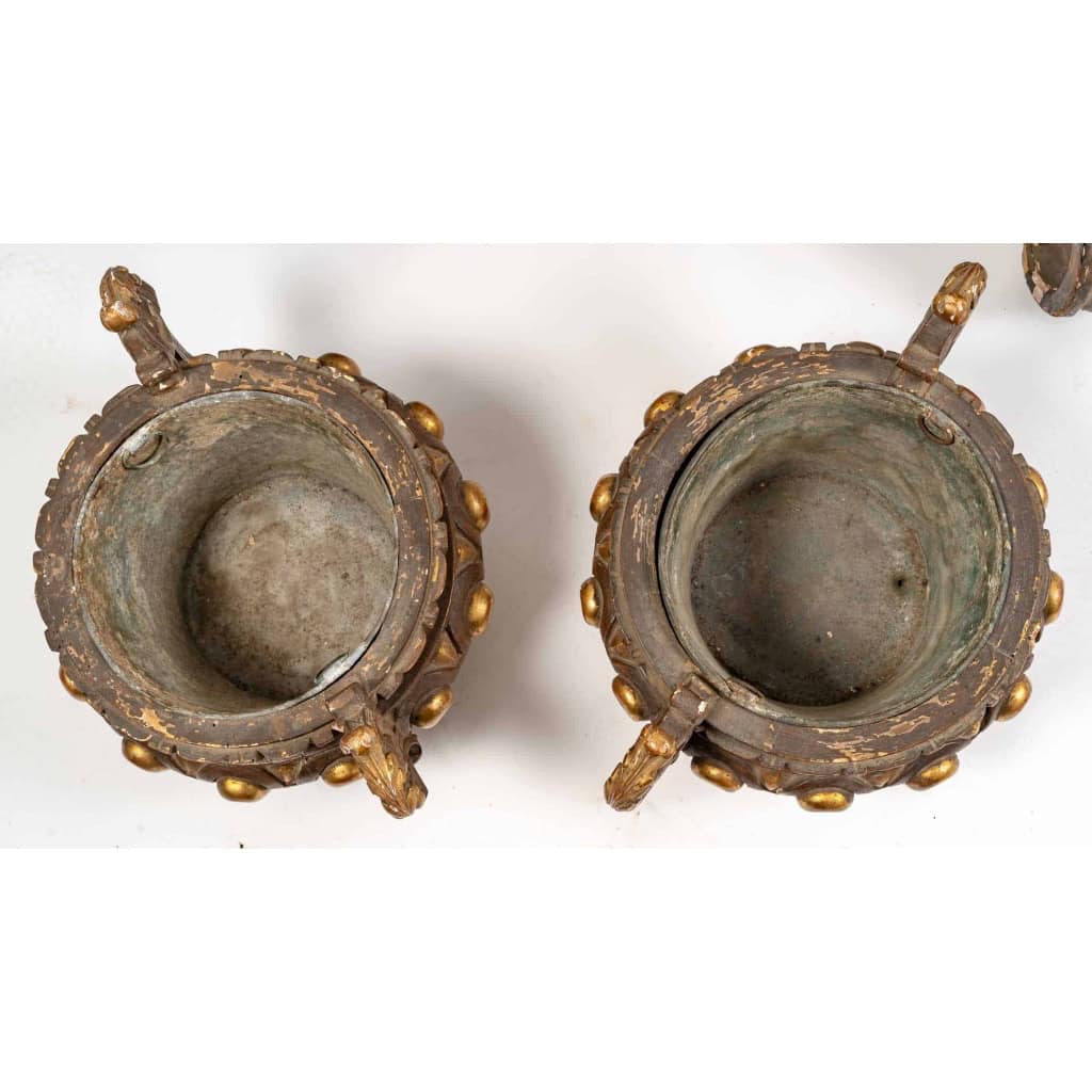 Paire de porte jardinières, Indiens d’Amérique, XIXème siècle, Bois sculpté et peint | Biron Paire de porte jardinières, Indiens d'Amérique, XIXème siècle, Bois sculpté et peint