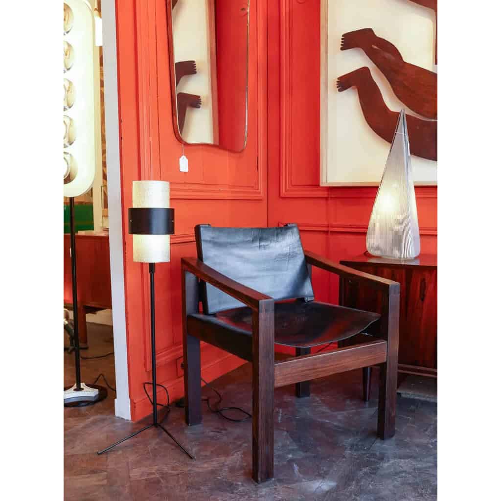 Lampadaire en lucite granitée et métal laqué noir, années 1950 | Biron |||||