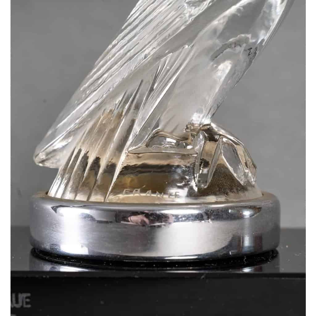 Mascotte Automobile Serre-Livres « Faucon » verre blanc de René LALIQUE | Biron Mascotte Automobile Serre-Livres "Faucon" verre blanc de René LALIQUE