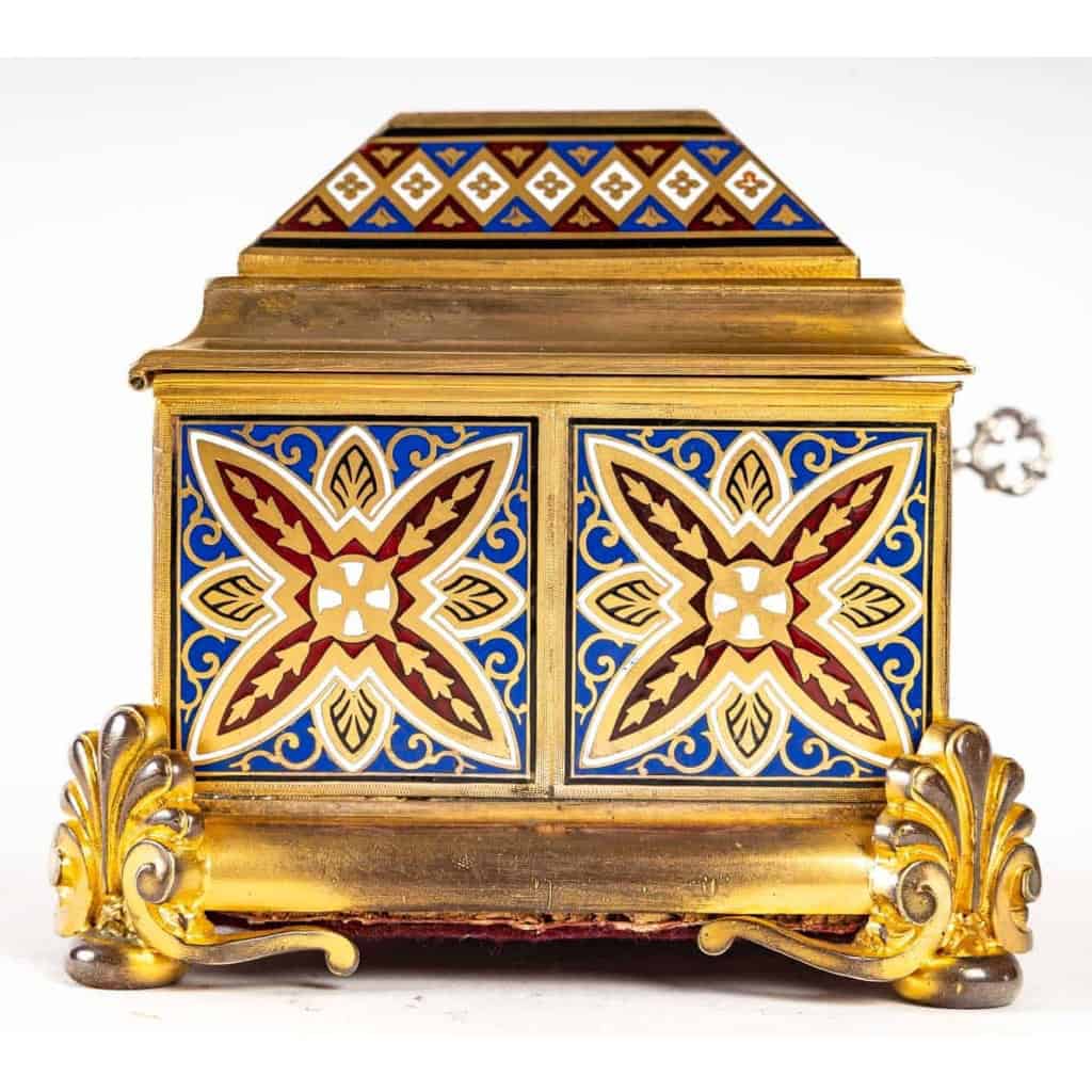 Coffret à bijoux en bronze doré fin XIXème siècle | Biron Coffret à bijoux en bronze doré fin XIXème siècle