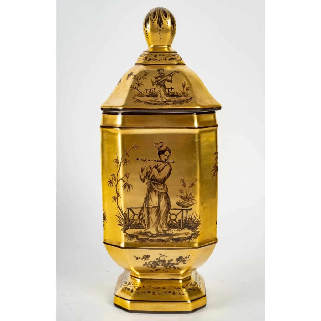 Pot à pharmacie "Le Tallec" à motifs chinois, 1950