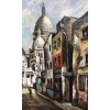 Dumont Pierre Tableau 20è Paris Montmartre Sacré Coeur Rue Chevalier De La Barre Huile Signée Certificat