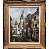 Dumont Pierre Tableau 20è Paris Montmartre Sacré Coeur Rue Chevalier De La Barre Huile Signée Certificat