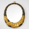 Miroir « Fleurs » bronze doré et émail noir de SÜE et MARE | Biron ||||||