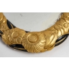 Miroir « Fleurs » bronze doré et émail noir de SÜE et MARE | Biron Miroir "Fleurs" bronze doré et émail noir de SÜE et MARE