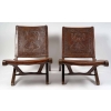 Paire de chaises en acajou et cuir, 1960 | Biron |||||||