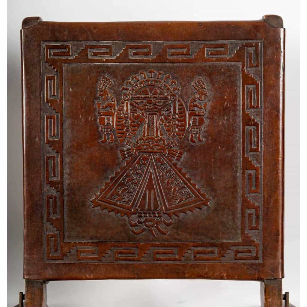 Paire de chaises en acajou et cuir, 1960 | Biron Paire de chaises en acajou et cuir, 1960