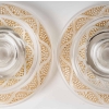 Paire de Bougeoirs "Ricquewihr" verre blanc patiné sépia de René LALIQUE