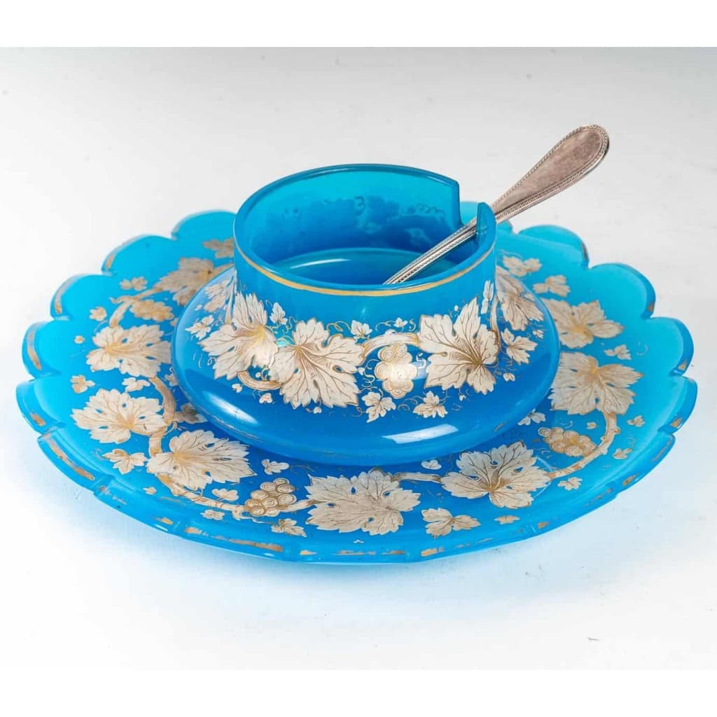 Service à eau en opaline bleu fin XIXème siècle | Biron Service à eau en opaline bleu fin XIXème siècle