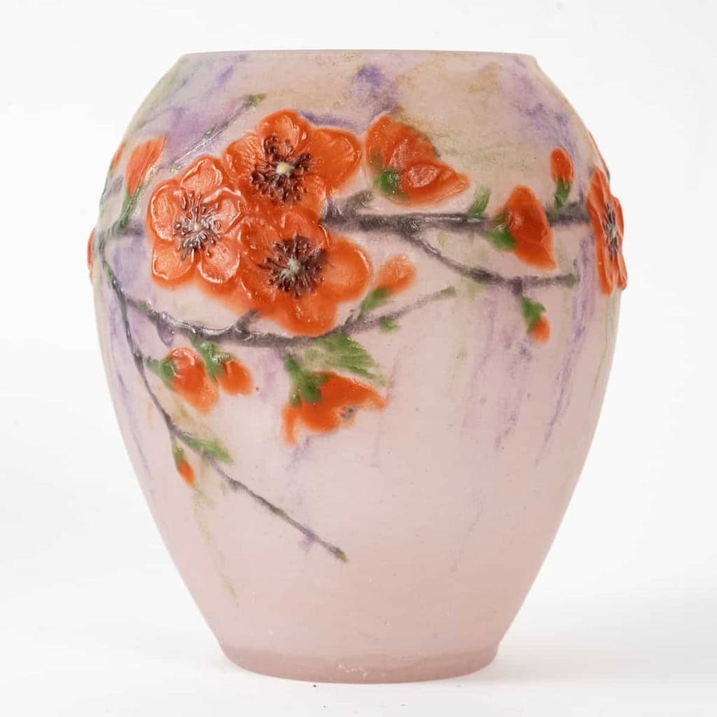 Vase « Fleurs de Pêchers » pâte de verre de Gabriel ARGY-ROUSSEAU | Biron |||||