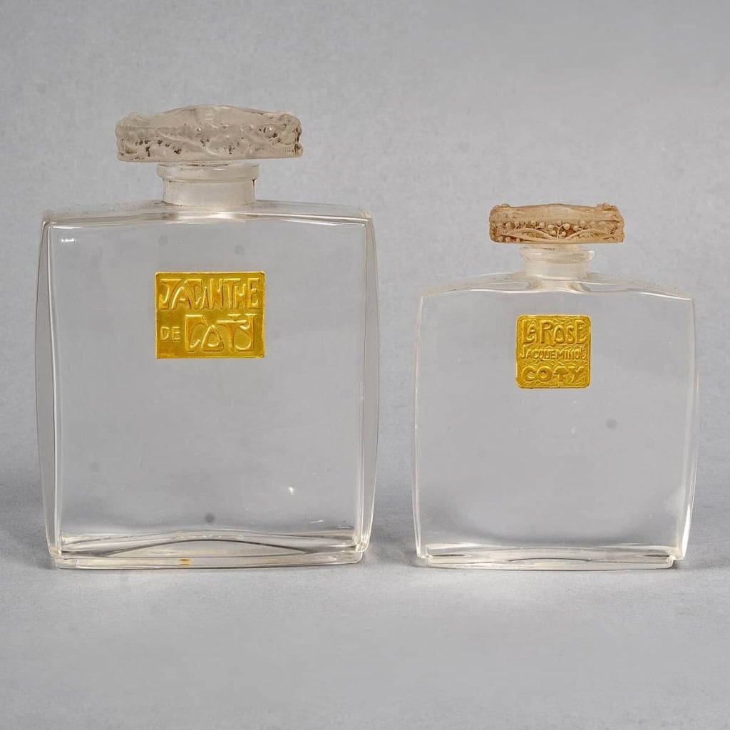 Deux Flacons « Muguet » verre blanc de René LALIQUE pour Coty | Biron |||||||||