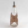 Carafe « Reine Marguerite » verre blanc patiné sépia et émaillé marron de René LALIQUE | Biron Carafe "Reine Marguerite" verre blanc patiné sépia et émaillé marron de René LALIQUE