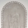 Statuette « Vierge à l’Enfant Jésus Agenouillée » verre blanc patiné gris de René LALIQUE | Biron Statuette "Vierge à l'Enfant Jésus Agenouillée" verre blanc patiné gris de René LALIQUE