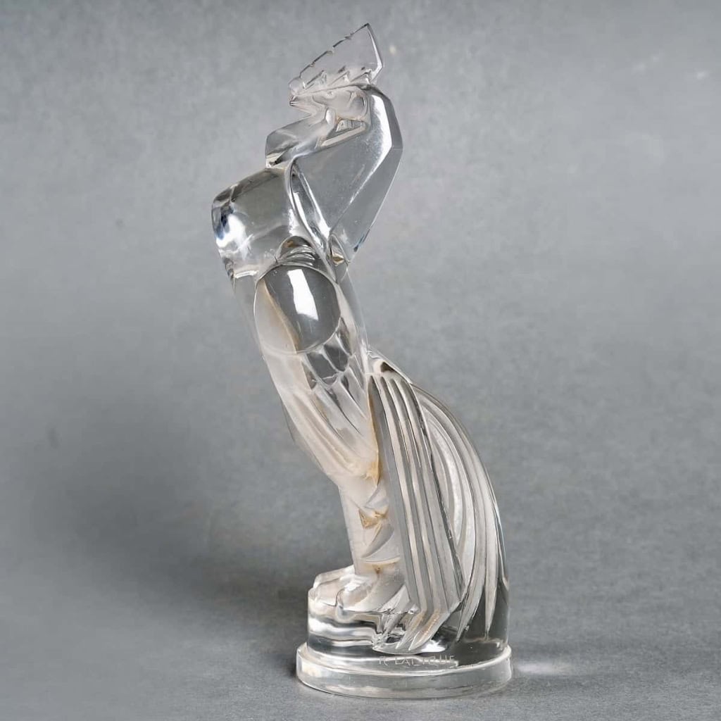 Mascotte Automobile « Coq Houdan » verre blanc de René LALIQUE | Biron ||||||||||