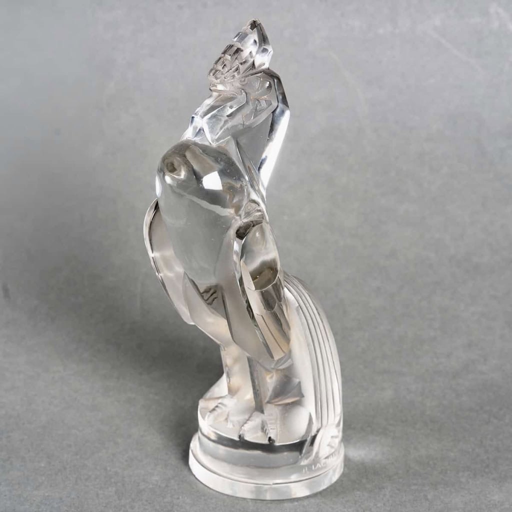 Mascotte Automobile « Coq Houdan » verre blanc de René LALIQUE | Biron Mascotte Automobile "Coq Houdan" verre blanc de René LALIQUE
