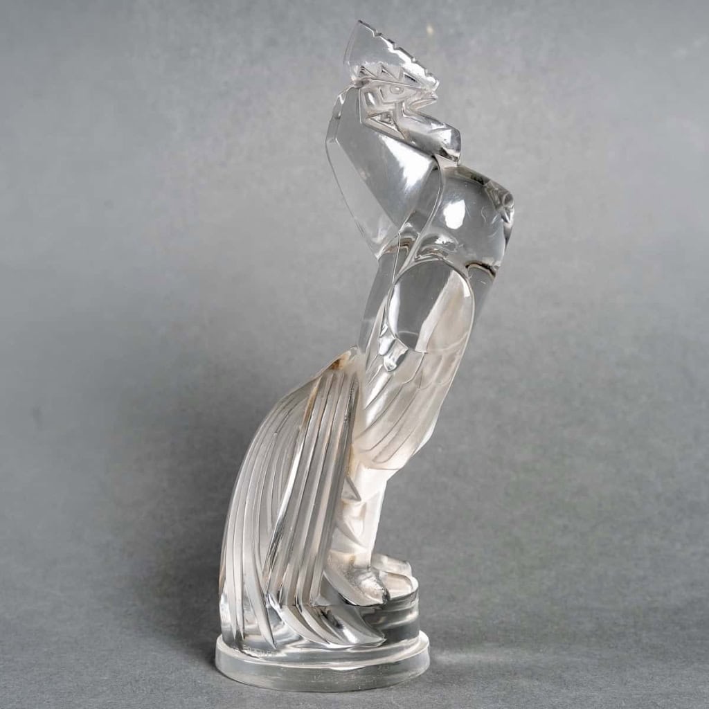 Mascotte Automobile « Coq Houdan » verre blanc de René LALIQUE | Biron Mascotte Automobile "Coq Houdan" verre blanc de René LALIQUE
