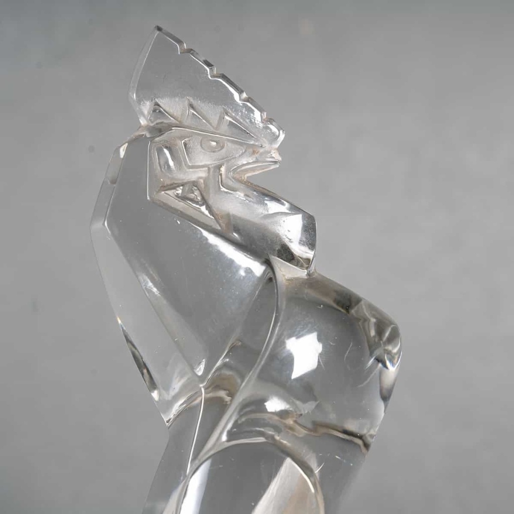Mascotte Automobile « Coq Houdan » verre blanc de René LALIQUE | Biron Mascotte Automobile "Coq Houdan" verre blanc de René LALIQUE