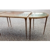 1970′ Table Tripartite Maison Charles, Jansen Ou Baguès Décor Palmier en Bronze Doré avec Plateaux Miroirs Vieillis 17
