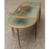1970′ Table Tripartite Maison Charles, Jansen Ou Baguès Décor Palmier en Bronze Doré avec Plateaux Miroirs Vieillis 18