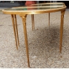 1970′ Table Tripartite Maison Charles, Jansen Ou Baguès Décor Palmier en Bronze Doré avec Plateaux Miroirs Vieillis 19