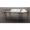 1970′ Table Tripartite Maison Charles, Jansen Ou Baguès Décor Palmier en Bronze Doré avec Plateaux Miroirs Vieillis 22