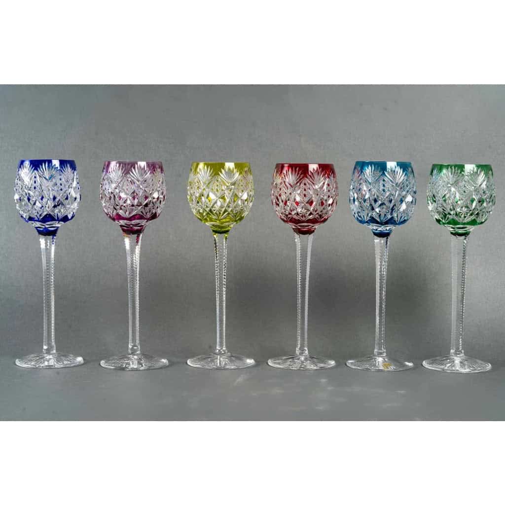 Cristallerie Saint Louis Modèle « Florence », 6 Verres Couleur « Roemers » | Biron |||||