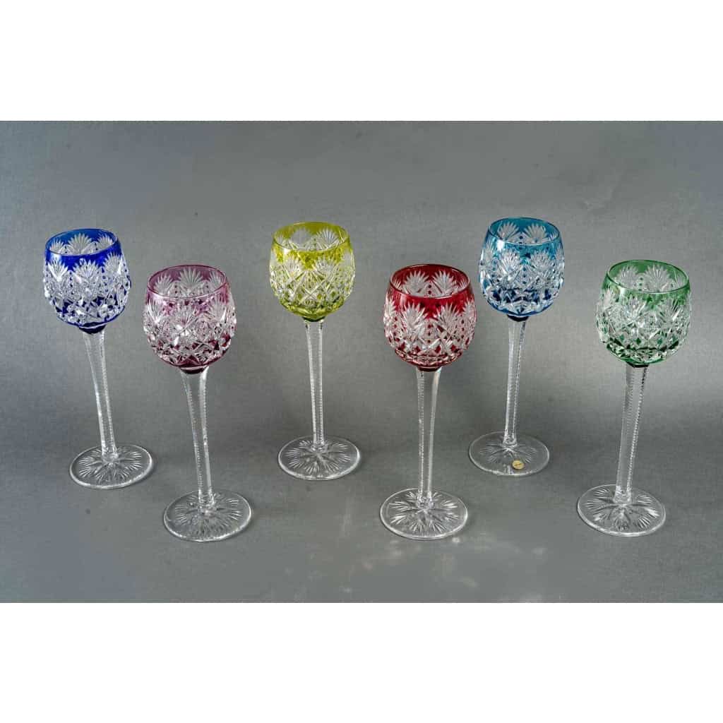 Cristallerie Saint Louis Modèle « Florence », 6 Verres Couleur « Roemers » | Biron Cristallerie Saint Louis Modèle "Florence", 6 Verres Couleur "Roemers"