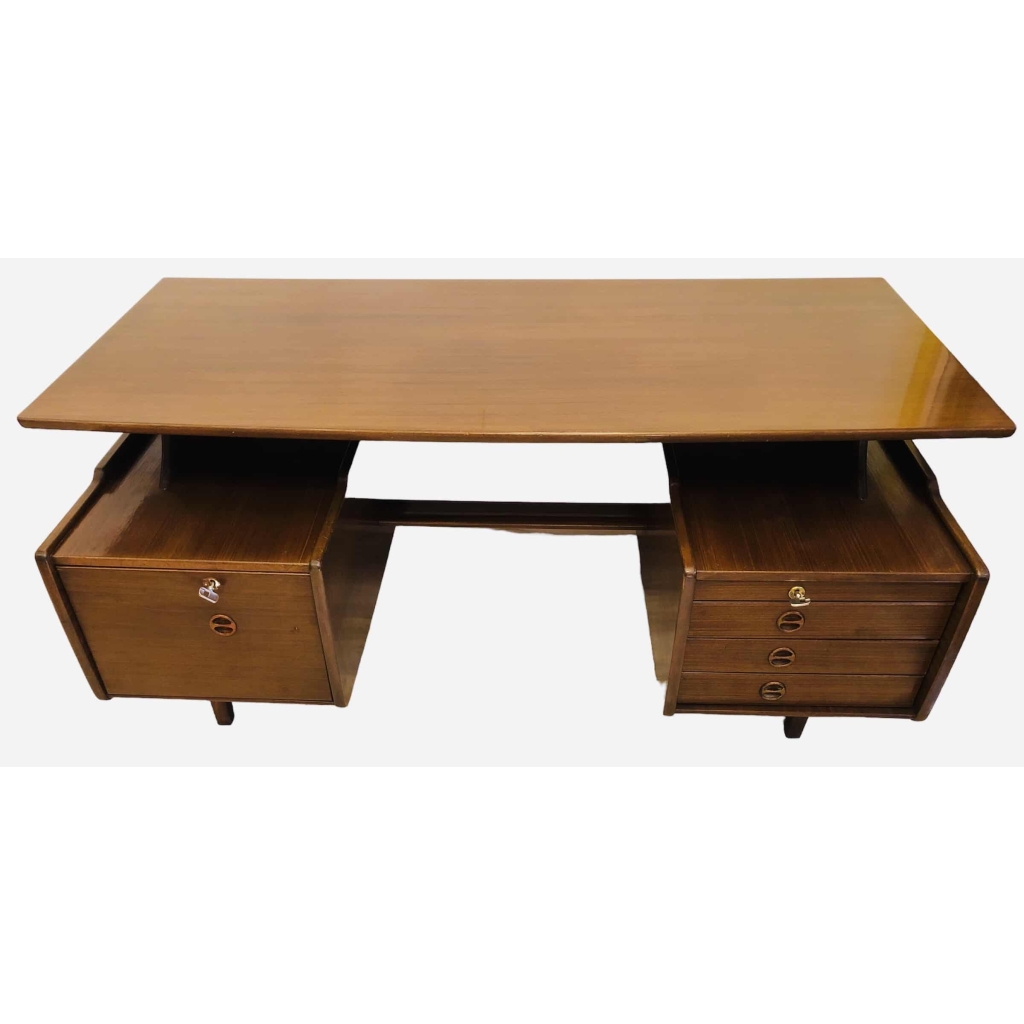 Jacques Hauville Bureau double face ouvrant par trois tiroirs et un caisson | Biron Jacques Hauville Bureau double face ouvrant par trois tiroirs et un caisson