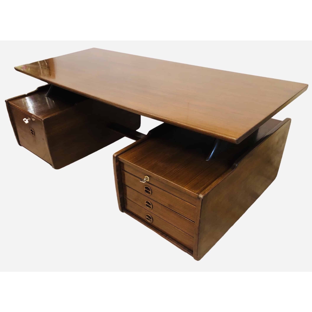 Jacques Hauville Bureau double face ouvrant par trois tiroirs et un caisson | Biron Jacques Hauville Bureau double face ouvrant par trois tiroirs et un caisson