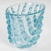 Vase « Vichy » verre blanc patiné bleu de René LALIQUE | Biron Vase "Vichy" verre blanc patiné bleu de René LALIQUE