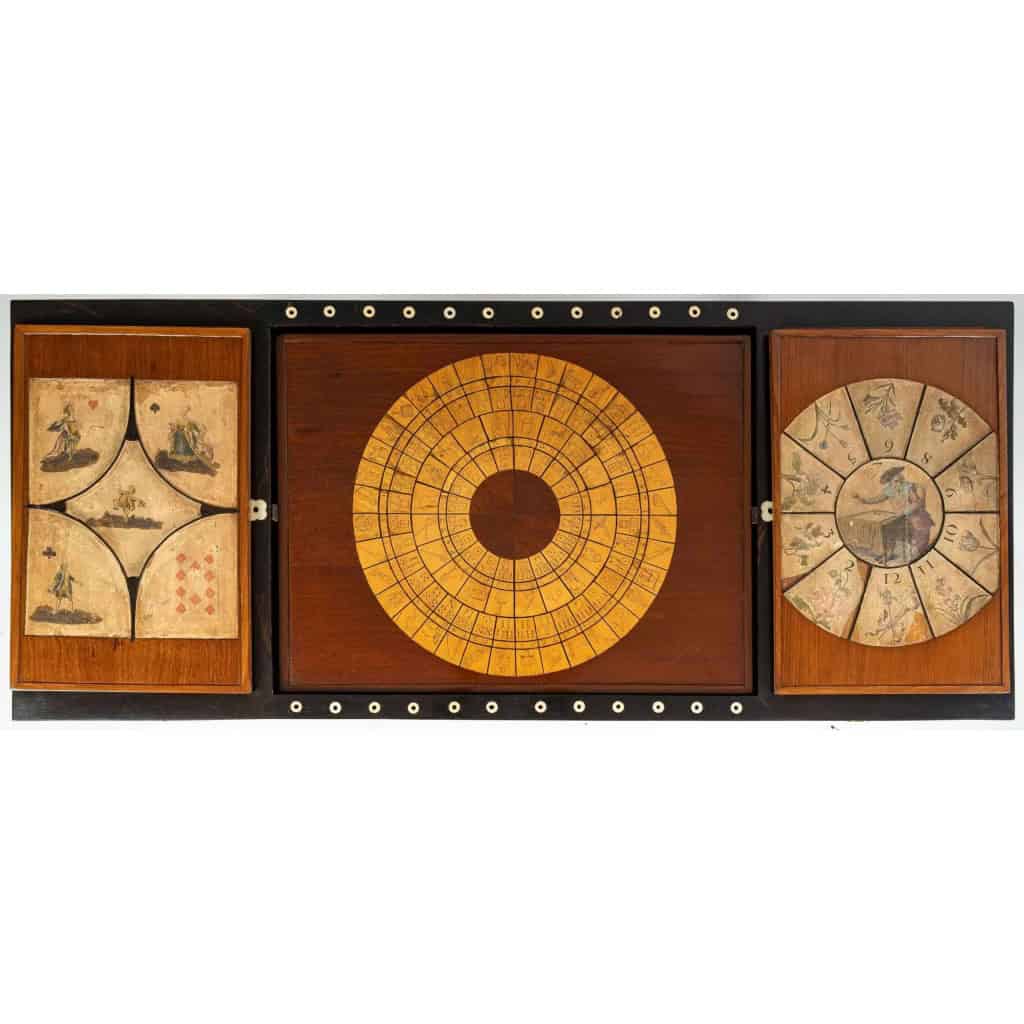Table de jeux tric-trac d'époque Louis XVI (1774 - 1793).