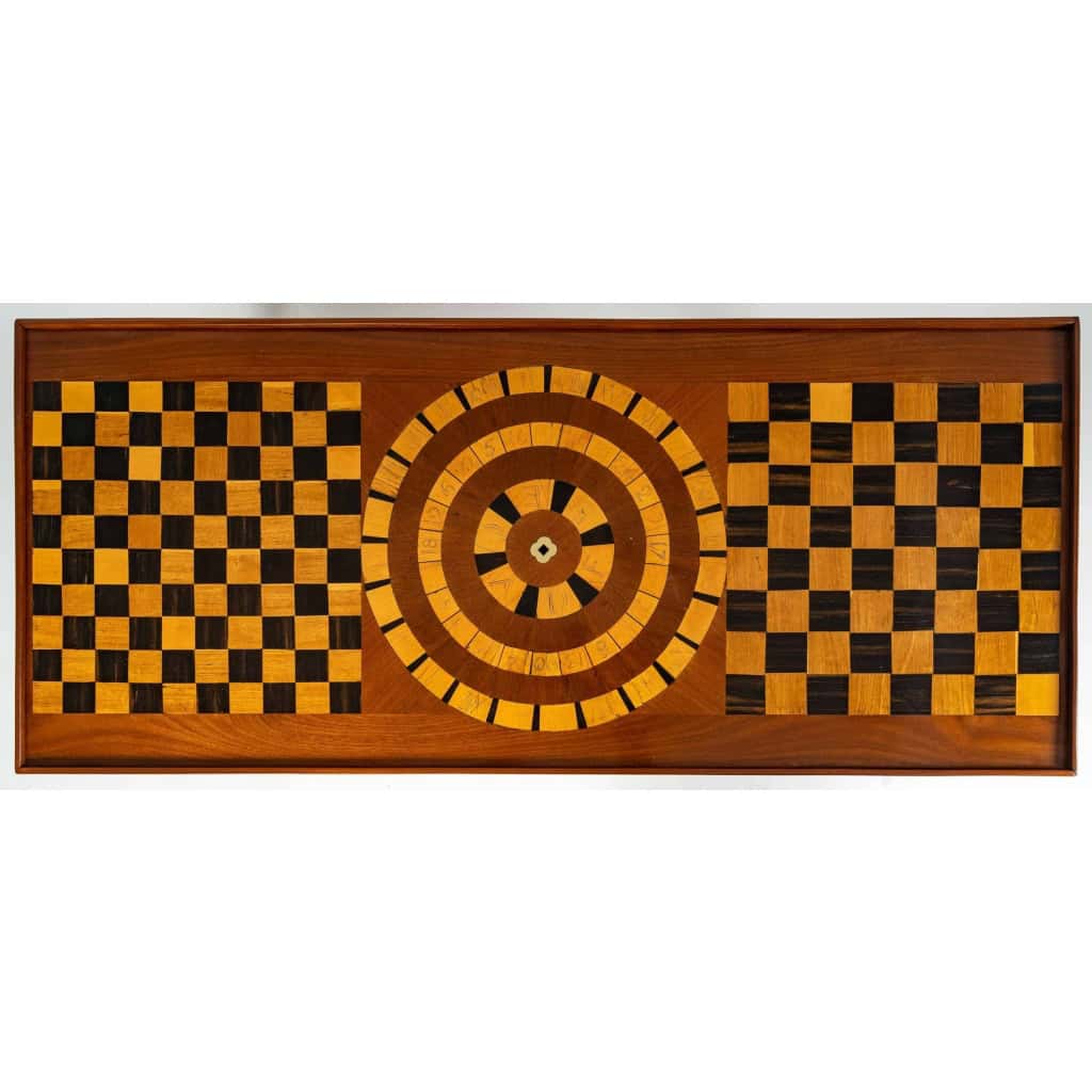 Table de jeux tric-trac d'époque Louis XVI (1774 - 1793).