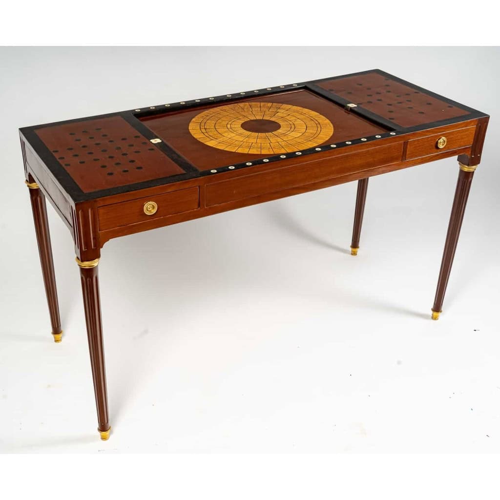 Table de jeux tric-trac d'époque Louis XVI (1774 - 1793).