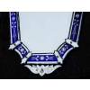 1950’/70 Miroir Venise Octogonal à Fronton avec Cadre en Verre Bleu Ornées de Fleurs | Biron 1950’/70 Miroir Venise Octogonal à Fronton avec Cadre en Verre Bleu Ornées de Fleurs
