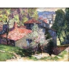 CHARRETON Victor Peinture Française 20è Siècle Village d’auvergne Huile Signée certificat