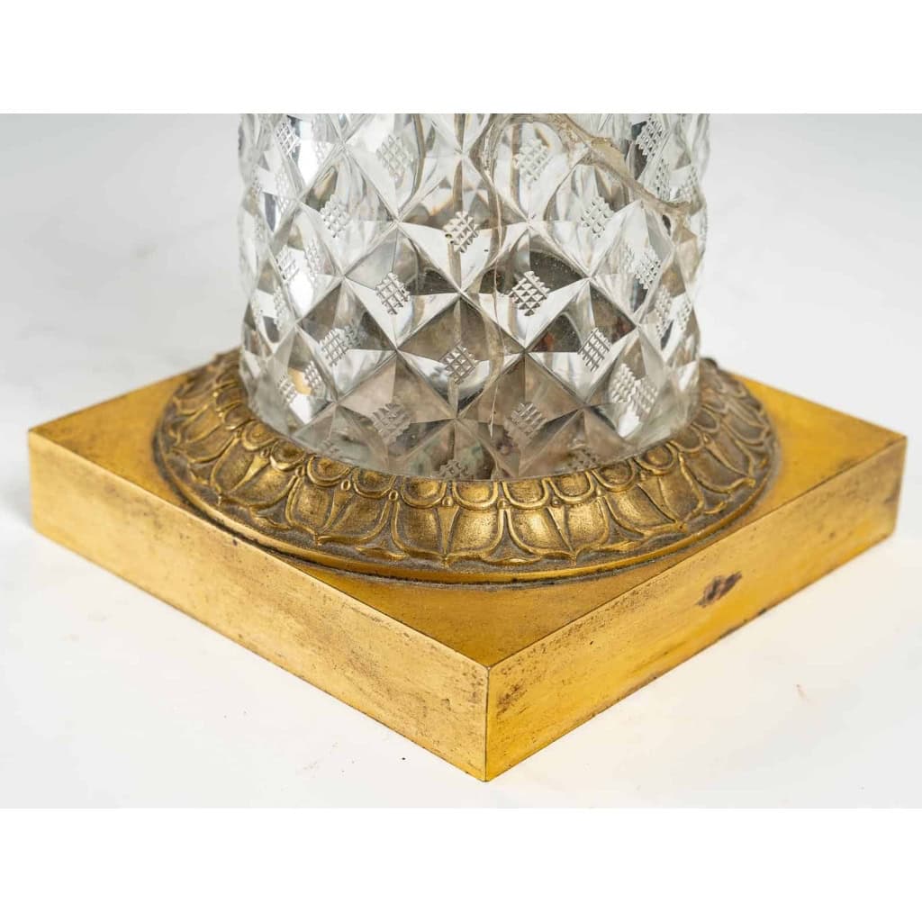 Coupe en bronze doré et verre, XIXème siècle | Biron Coupe en bronze doré et verre, XIXème siècle
